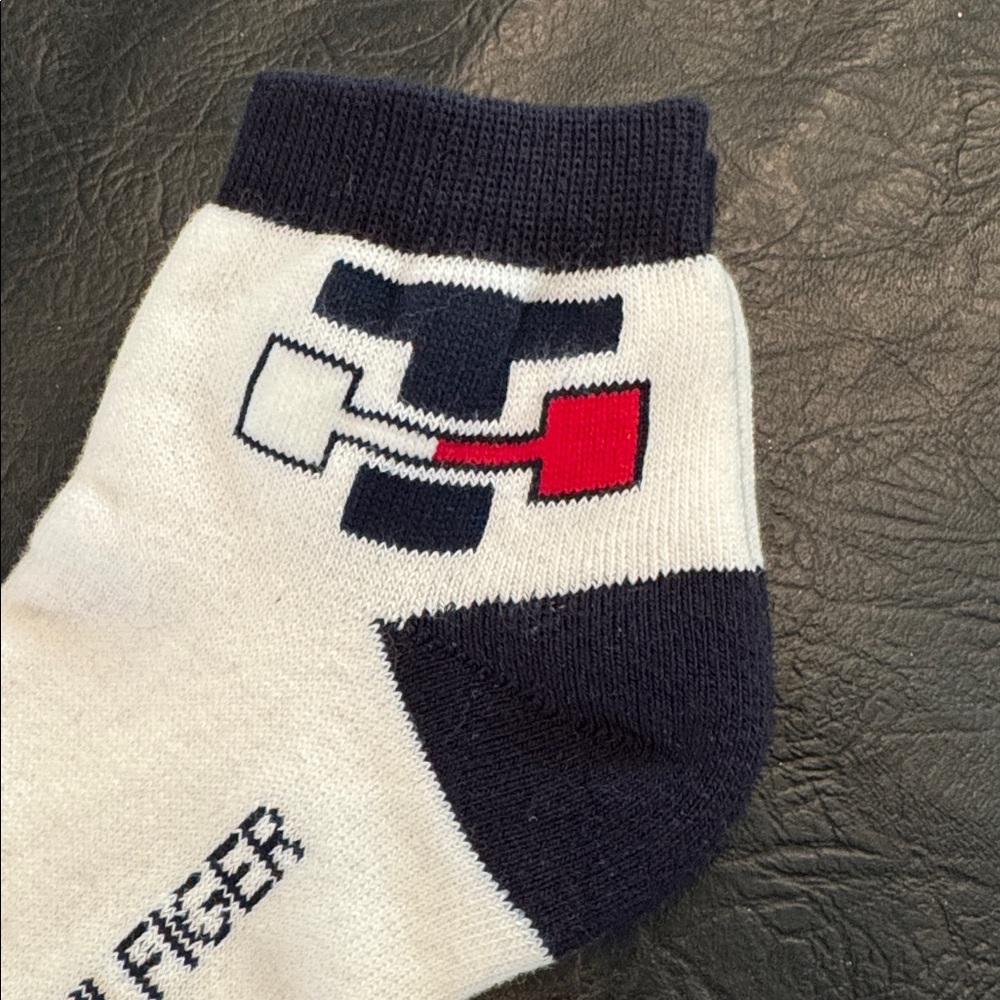 Tommy Hilfiger White, Navy & Red Logo Ankle Socks - Picture 2 of 4